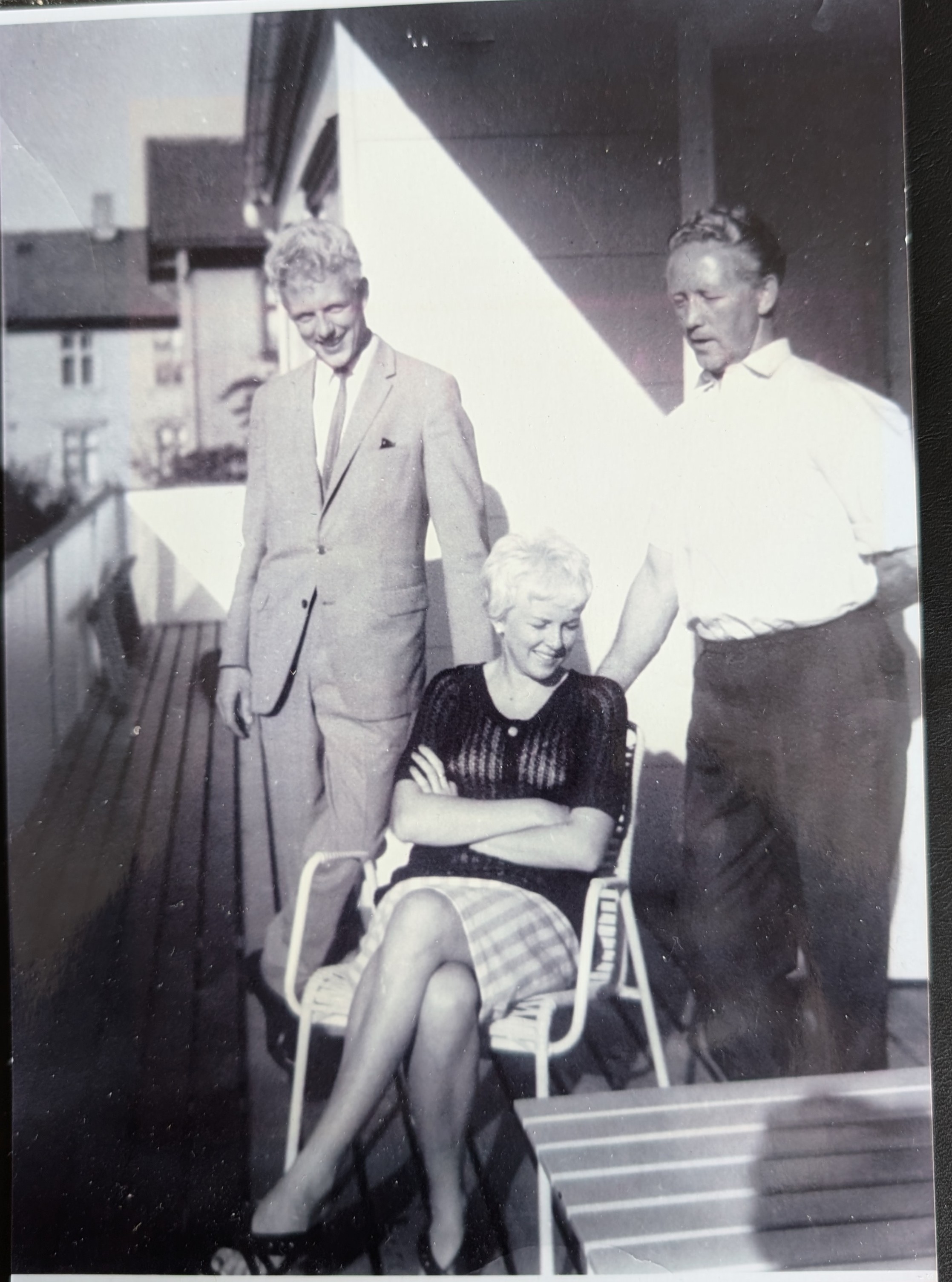 Karl Persson med sina barn Kerstin och Kent, mitten av 1950-talet